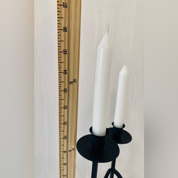 Elegant Black Metal Candle Holder with Candles - Picture 8 of 9